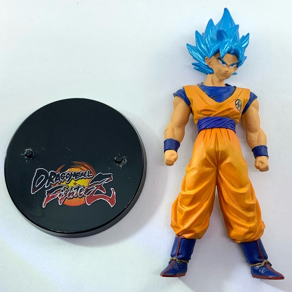 DBZ Dragon Ball FighterZ Super Saiyan Blue Goku 4" Figure with Stand Gamestop - Picture 8 of 16